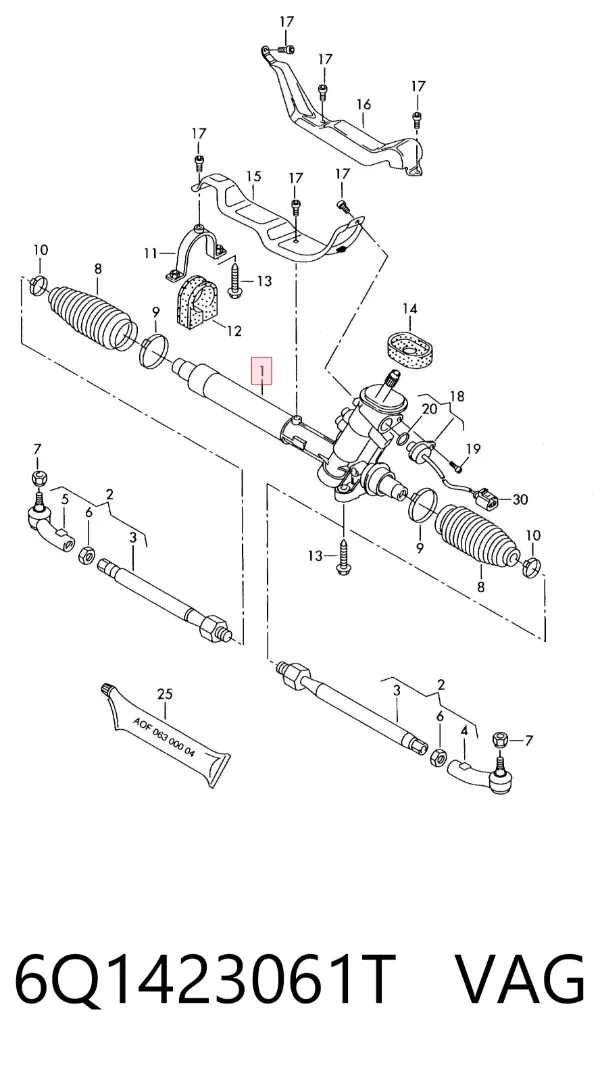 Рулевая рейка 6Q1423061T VAG