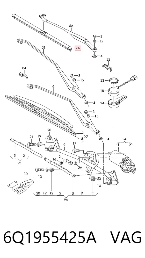 Щетки стеклоочистителя 6Q1955425A VAG