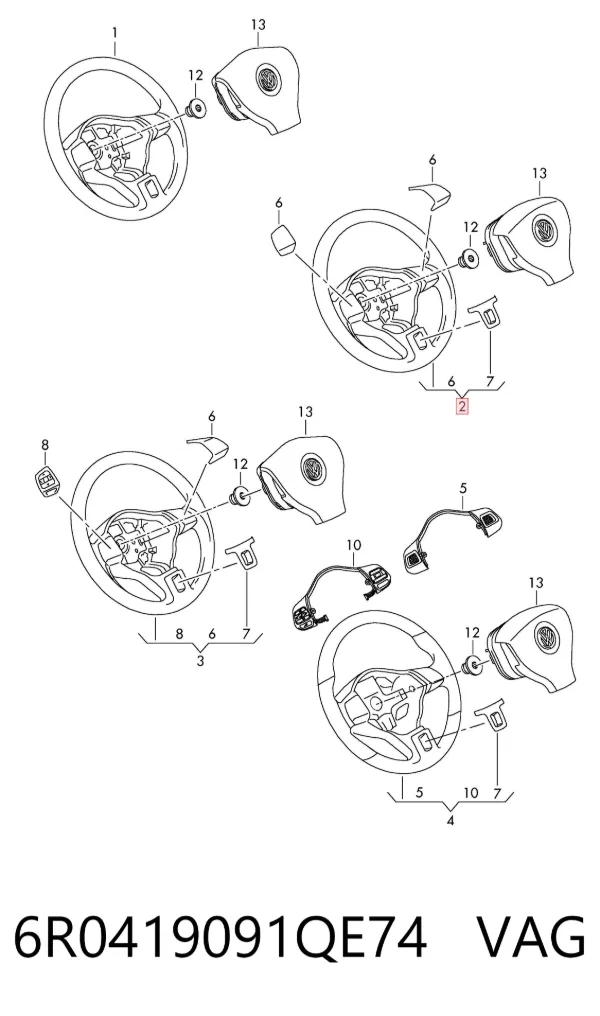 Руль 6R0419091QE74 VAG