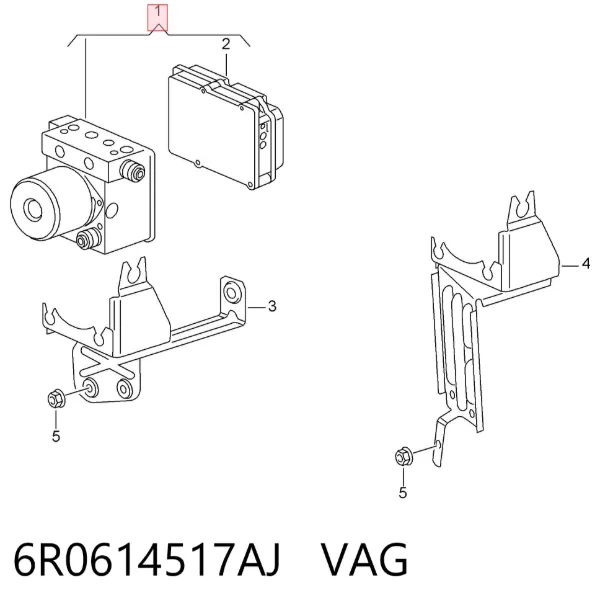 Насос АБС (ABS) главного тормозного цилиндра 6R0614517AJ VAG