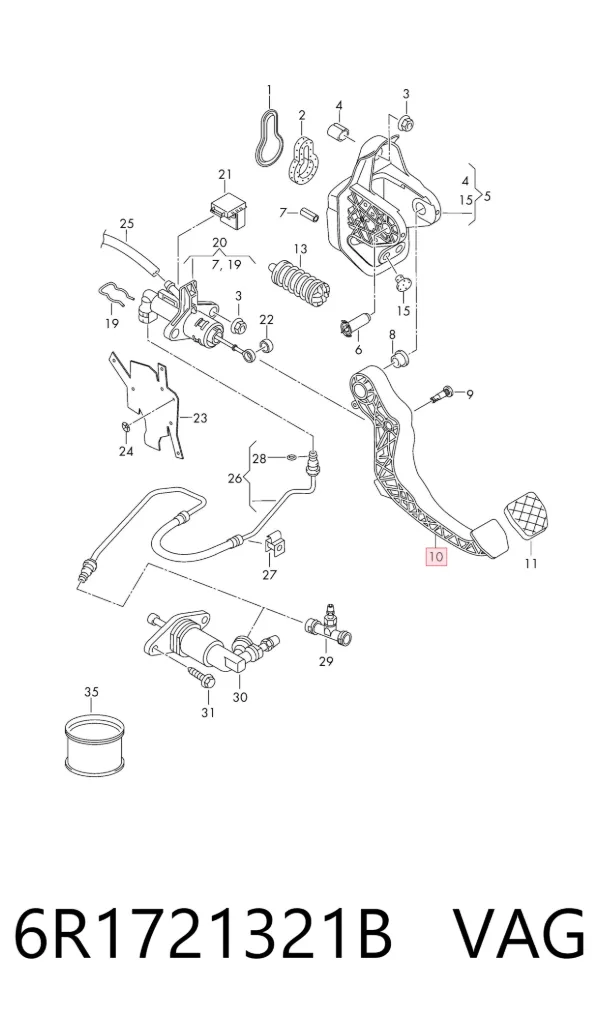 Педаль сцепления 6R1721321B VAG