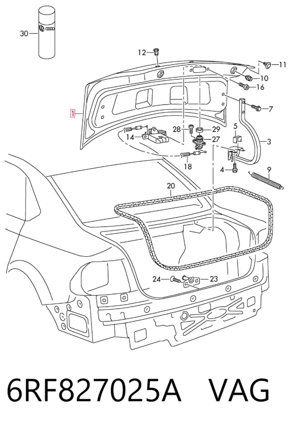 Крышка багажника 6RF827025A VAG