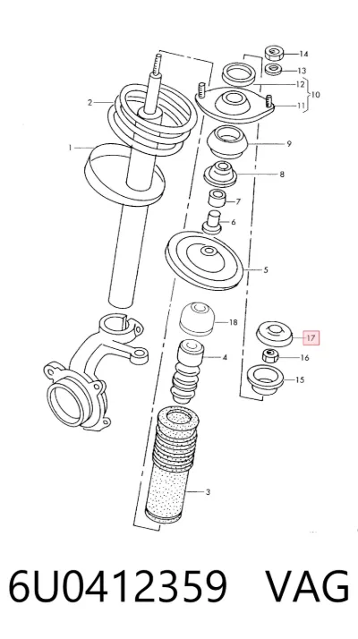 Крышка опоры амортизатора переднего VAG 6U0412359