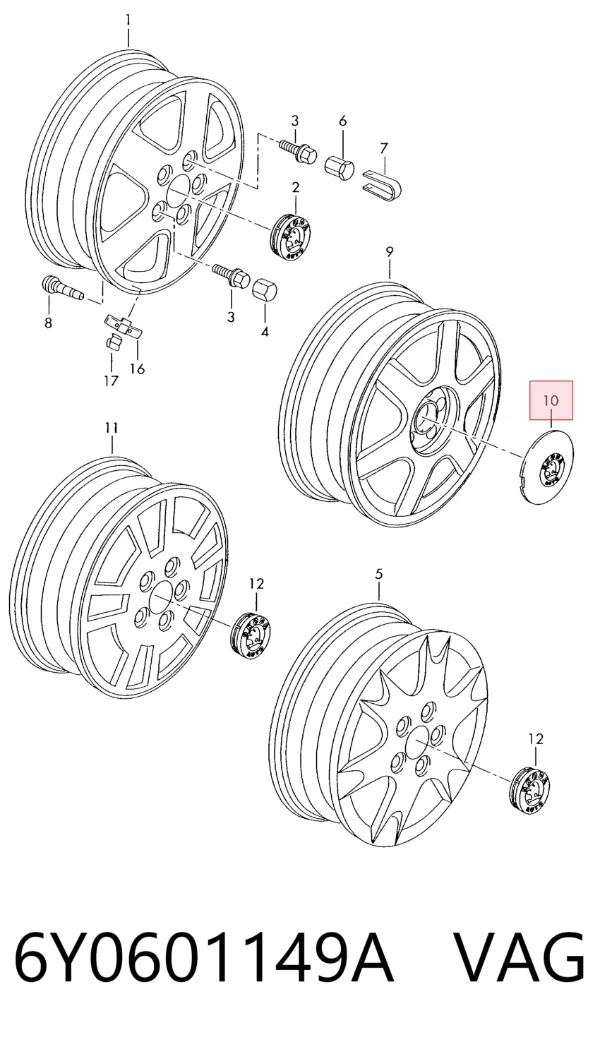Колпаки 6Y0601149A VAG