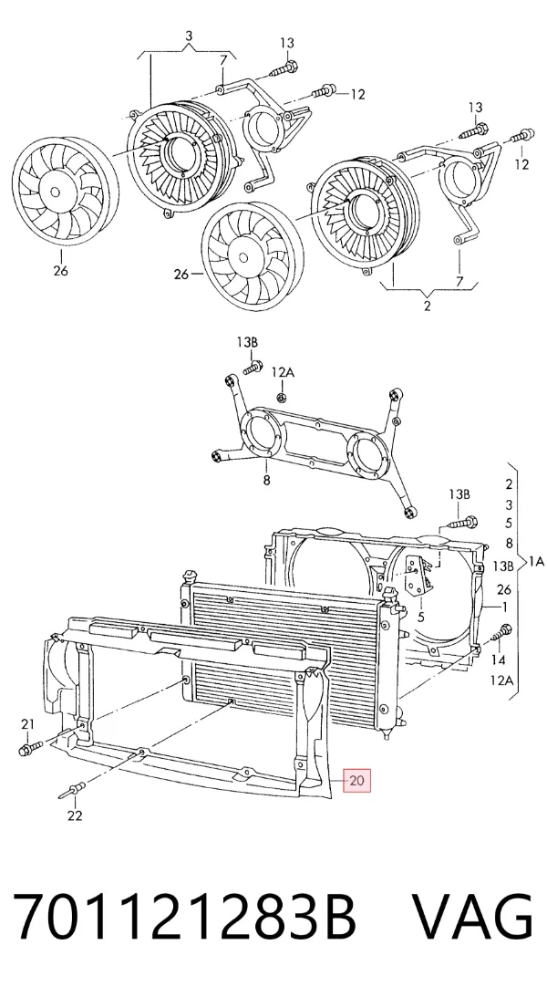 Рамка радиатора Volkswagen Transporter T4