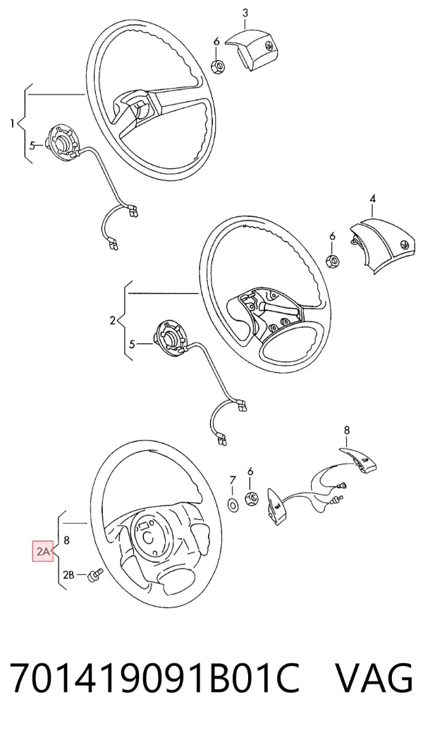Руль 701419091B01C VAG