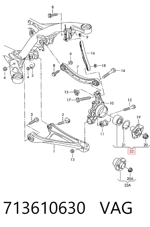 Подшипник ступицы передней/задней 713610630 VAG