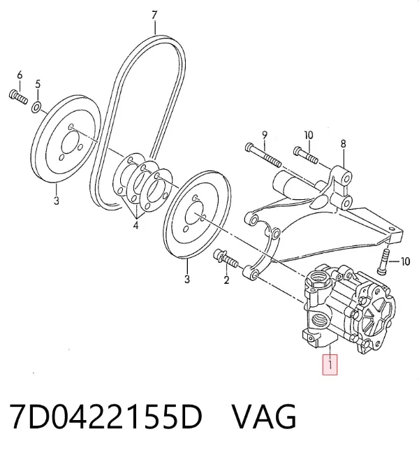 Насос ГУР 7D0422155D VAG