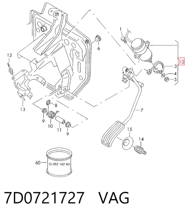 Датчик положения педали акселератора (газа) 7D0721727 VAG