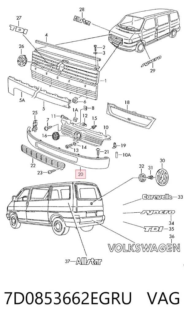 Накладка фар 7D0853662EGRU VAG