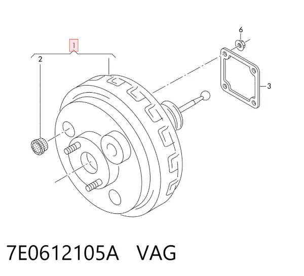 Усилитель тормозов 7E0612105A VAG