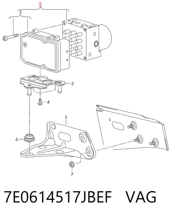 Блок АБС 7E0614517JBEF VAG