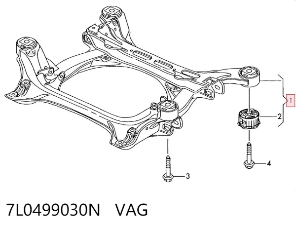 Подрамник передний 7L0499030N VAG