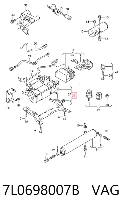 Компрессор пневмоподкачки (амортизаторов) VAG 7L0698007B