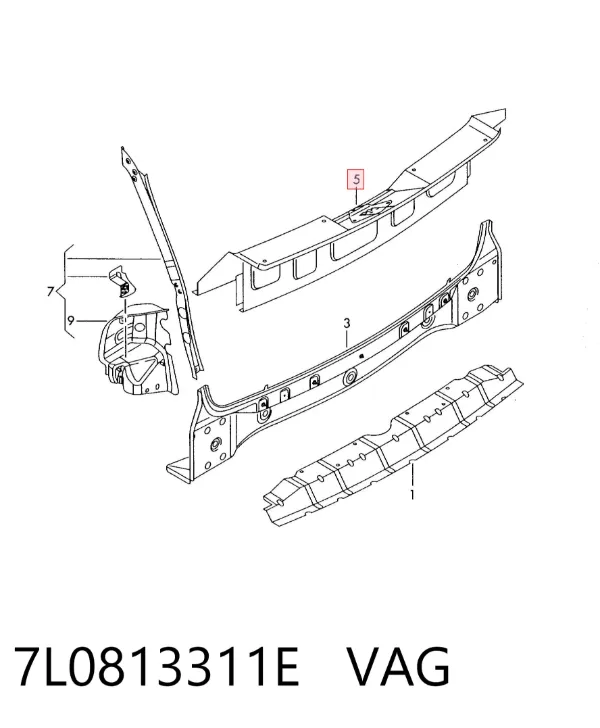 Панель багажного отсека задняя 7L0813311E VAG