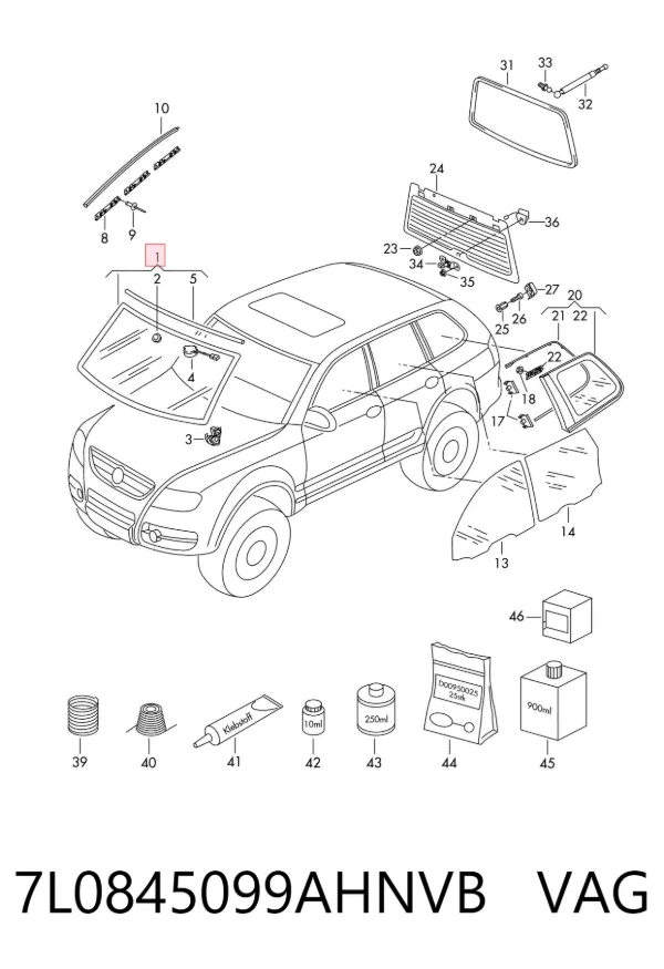 Лобовое стекло 7L0845099AHNVB VAG