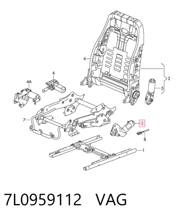 Мотор привода регулировки сиденья 7L0959112 VAG