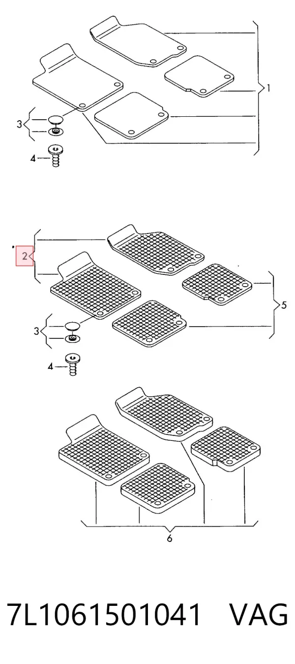 Передние коврики 7L1061501041 VAG