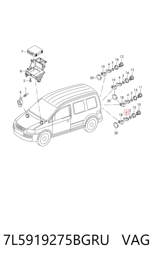 Парктроники задние 7L5919275BGRU VAG