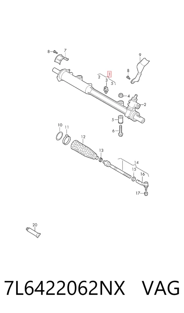 Рулевая рейка 7L6422062NX VAG