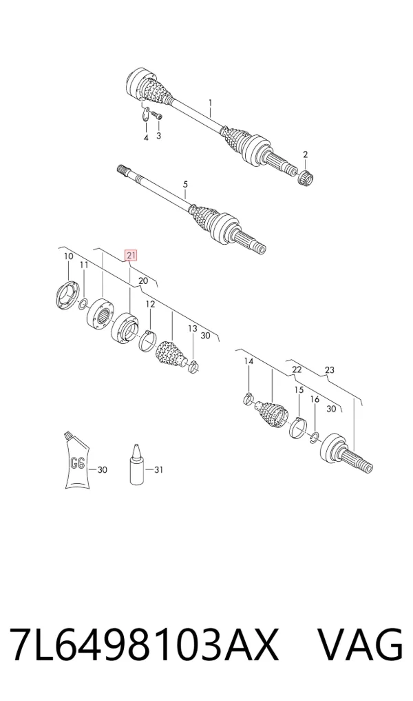 ШРУС внутренний 7L6498103AX VAG