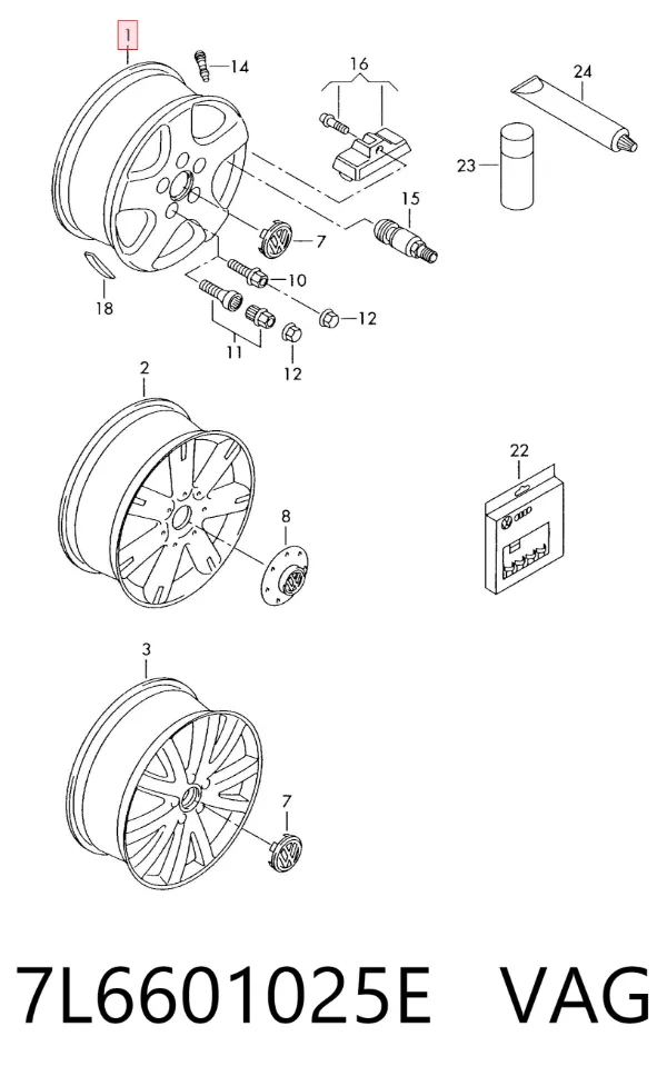 Диски колесные 7L6601025E VAG