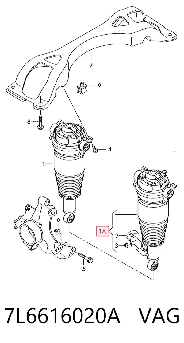 Амортизатор задний правый 7L6616020A VAG