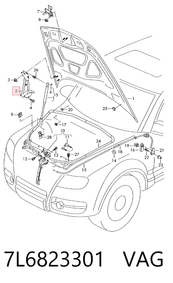 Петля капота левая 7L6823301 VAG