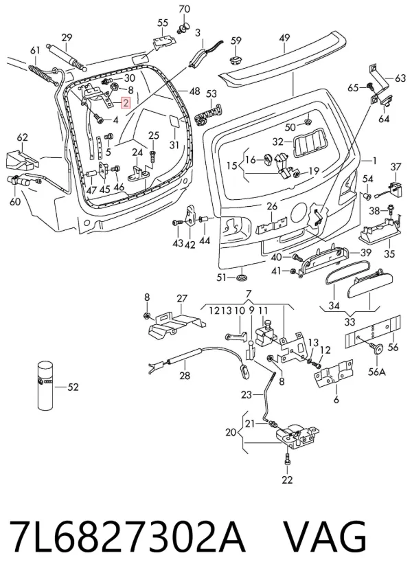 Петля крышки багажника 7L6827302A VAG