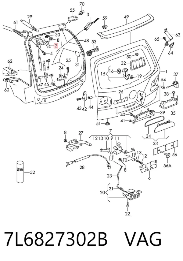 Петля крышки багажника 7L6827302B VAG