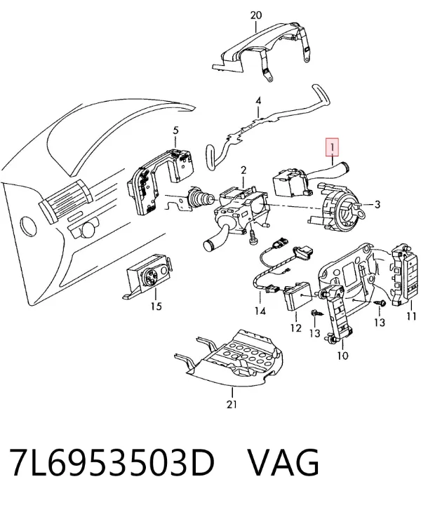 Правый подрулевой переключатель 7L6953503D VAG