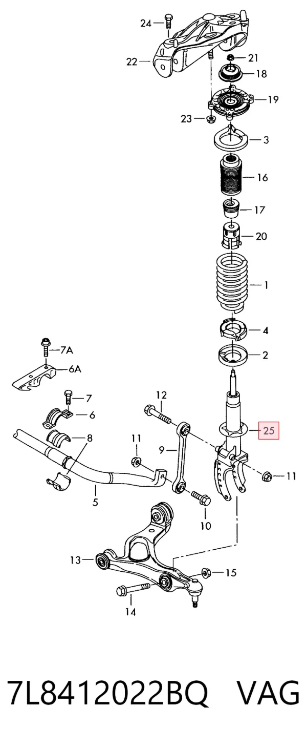Амортизатор передний правый 7L8412022BQ VAG