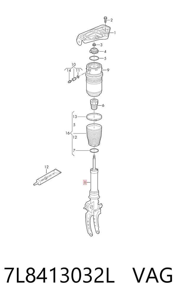Амортизатор передний правый 7L8413032L VAG