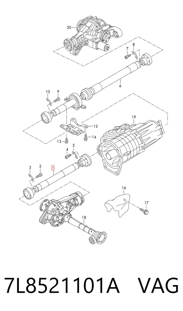 Кардан передний 7L8521101A VAG