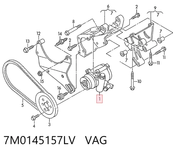 Насос ГУР 7M0145157LV VAG