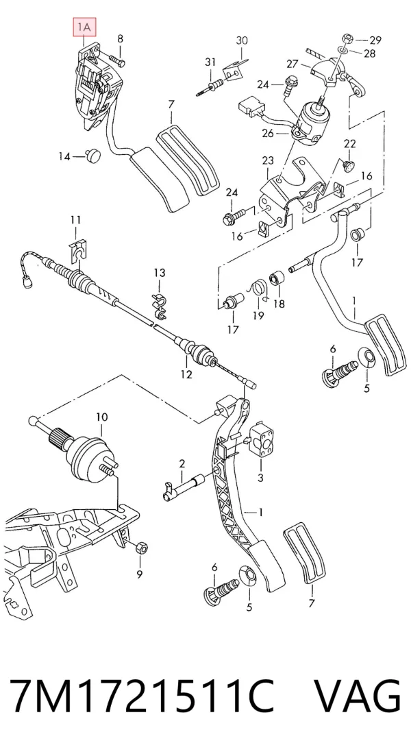 Педаль газа 7M1721511C VAG