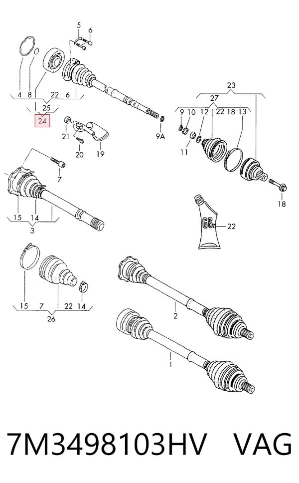 ШРУС внутренний 7M3498103HV VAG