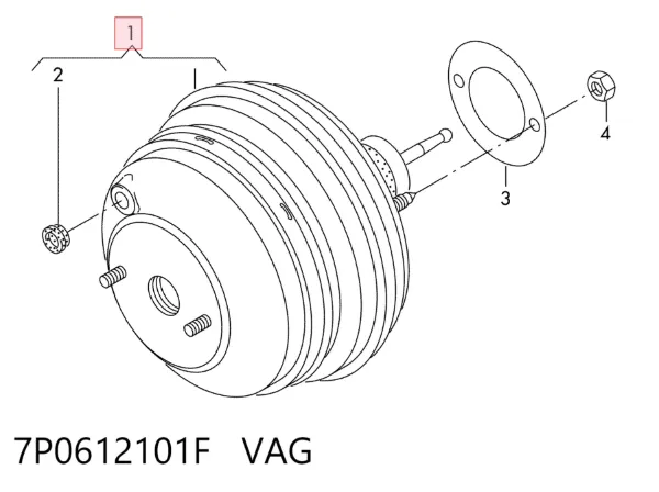 Усилитель тормозов 7P0612101F VAG
