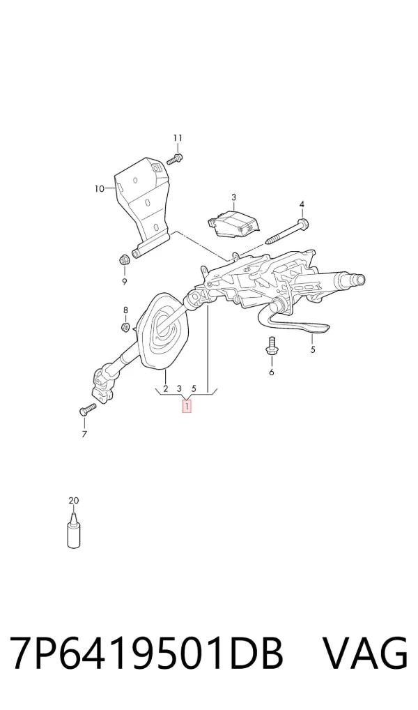 Рулевая колонка 7P6419501DB VAG