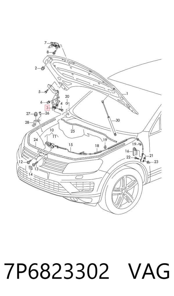 Петля капота правая 7P6823302 VAG
