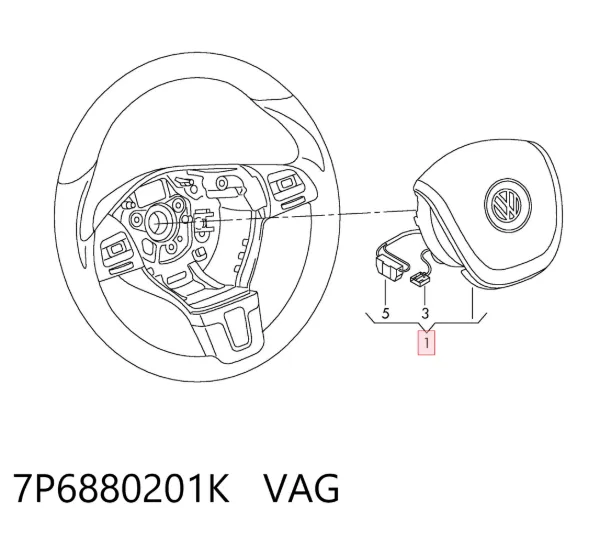 Подушка безопасности водителя 7P6880201M4A1 VAG