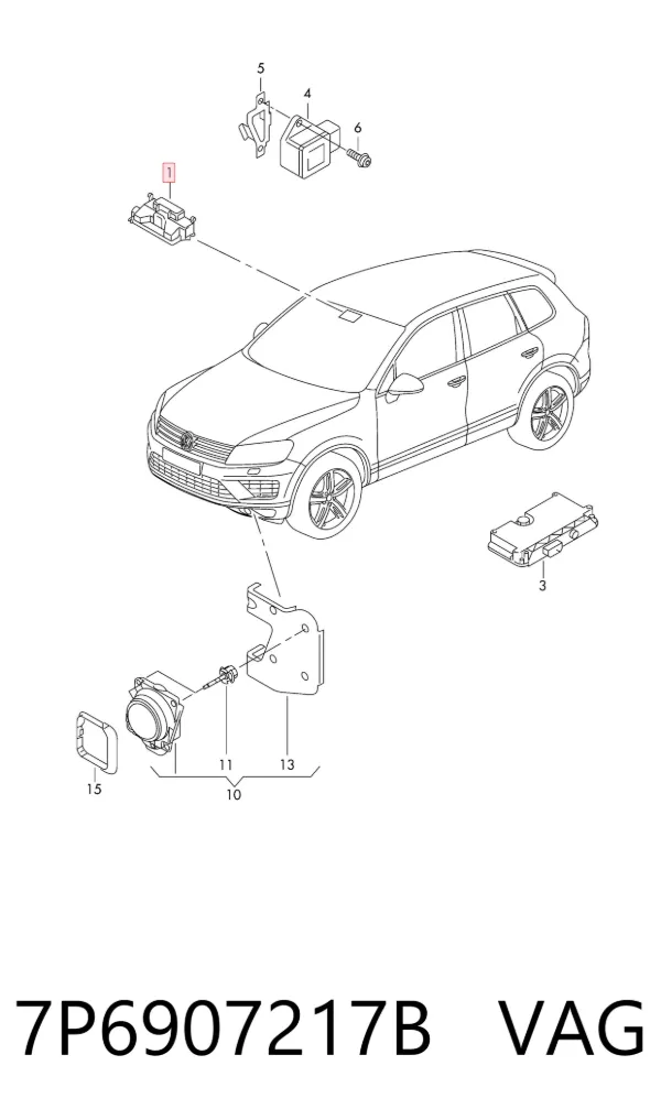 Камера заднего вида 7P6907217B VAG