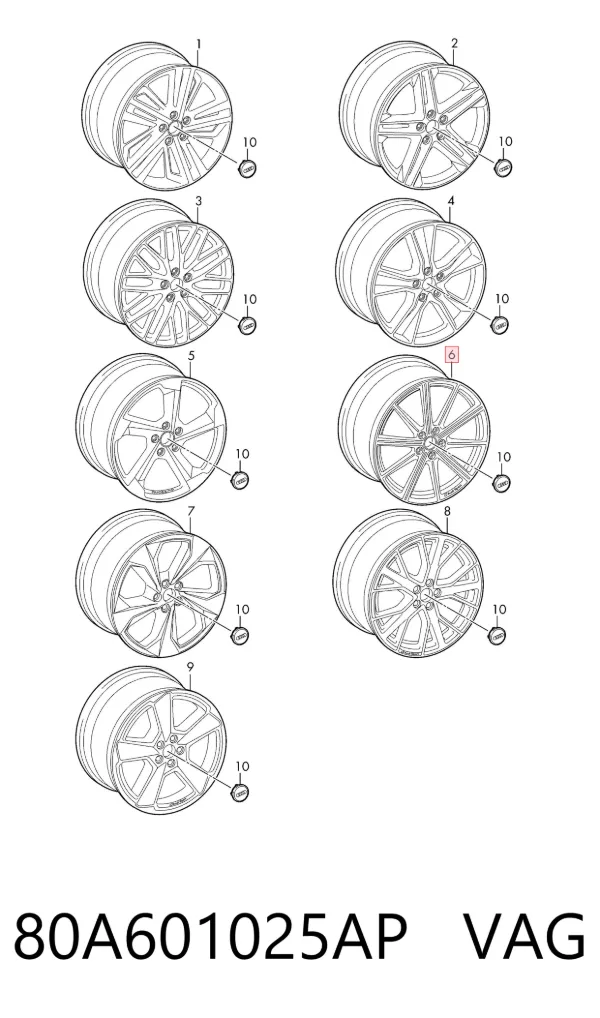 Диски колесные 80A601025AP VAG