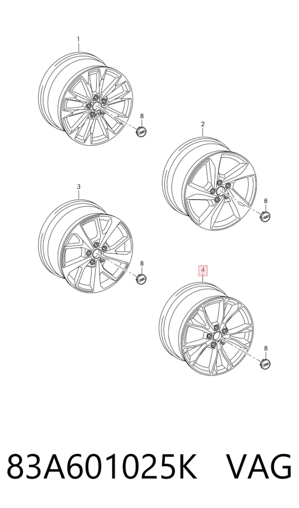 Диски колесные 83A601025AR VAG