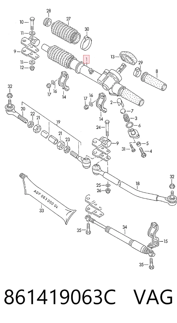 Рулевая рейка 861419063C VAG