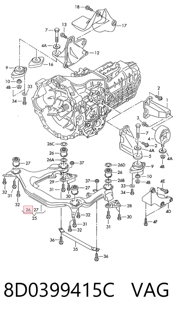 Сайлентблок 8D0399415C VAG