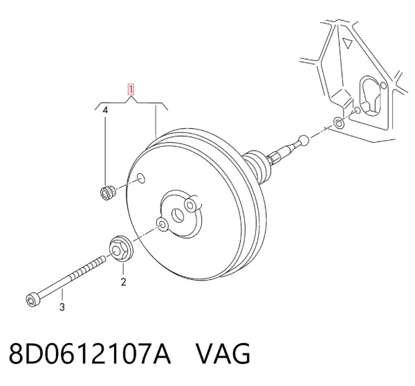 Усилитель тормозов 8D0612107A VAG