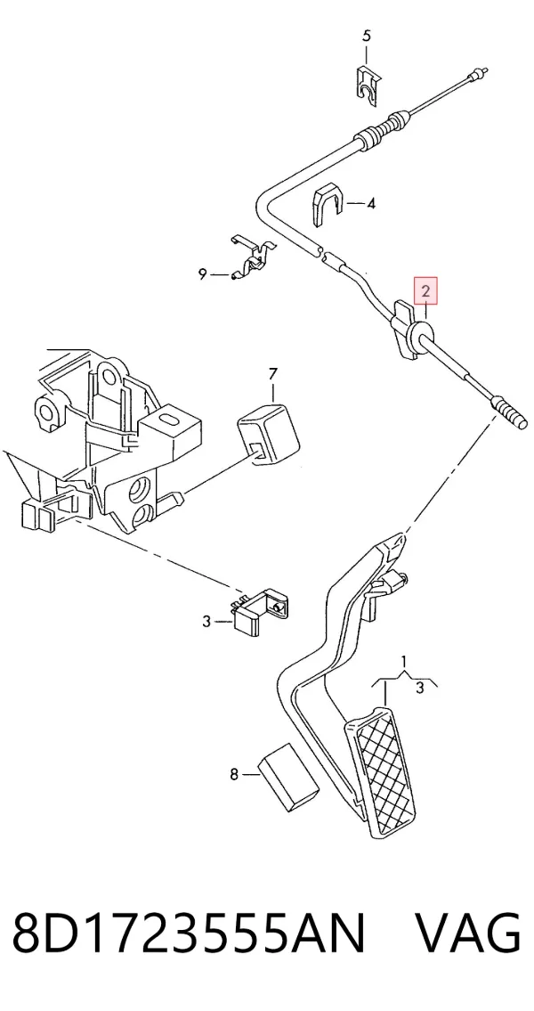 Трос газа 8D1723555AN VAG