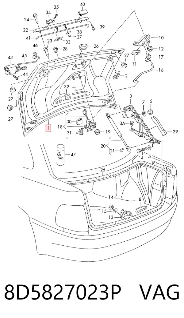 Крышка багажника Audi A4 B5