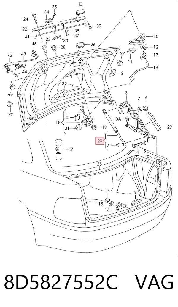 Амортизатор багажника 8D5827552C VAG